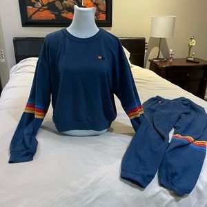 Selling this set!!! Navy blue aviator nation sweatshirt and pants - size medium